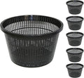 8.5-Inch Round Aquatic Plant Baskets - 6 Pack Durable Black Plastic Mesh Pond Containers for Live Aquarium Plants, Pond Planting & Hydroponic Pots