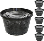 8.5-Inch Round Aquatic Plant Baskets - 6 Pack Durable Black Plastic Mesh Pond Containers for Live Aquarium Plants, Pond Planting & Hydroponic Pots