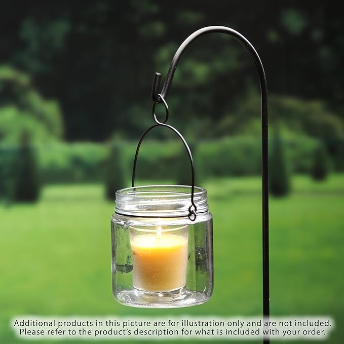 Hosley Set of 4 Shepherd Hooks 33 Inches High Ideal for Solar LED Lights Bird Feeders Mason Jars Plant Hangers Lanterns Garden Stakes Gift for Weddings House Warming Special Events O3