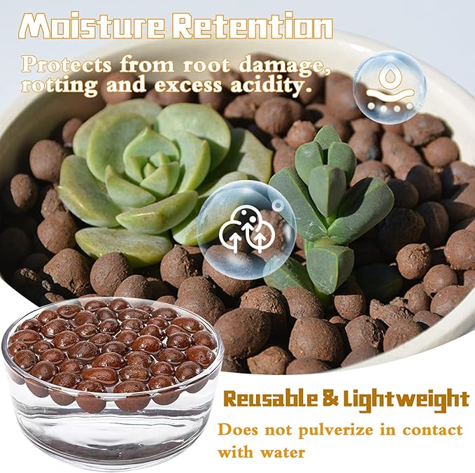 Legigo 10 LB Organic Leca Clay Pebbles for Plants, 4mm-16mm 100% Natural Leca Balls for Indoor Plants, Hydroton Clay Pebbles for Plants Hydroponic Aquaponics Growing Orchid Drainage Terrarium