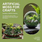 Fake Green Moss for Potted Plants Indoor, 5.3oz Artificial Moss for Crafts, Realistic Faux Moss Decor for DIY Fairy Garden, Terrariums, Table Centerpieces, Wedding & Home Decor