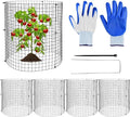 5 Pack Round Plant Protector from Animals, 12'' x 12'' Metal Plant Cages, 15 PCS Metal Mesh to Keep Animals Out, Garden Protection Bunny Barricades, Wire Plants Protectors for Rabbits Chicken Duck