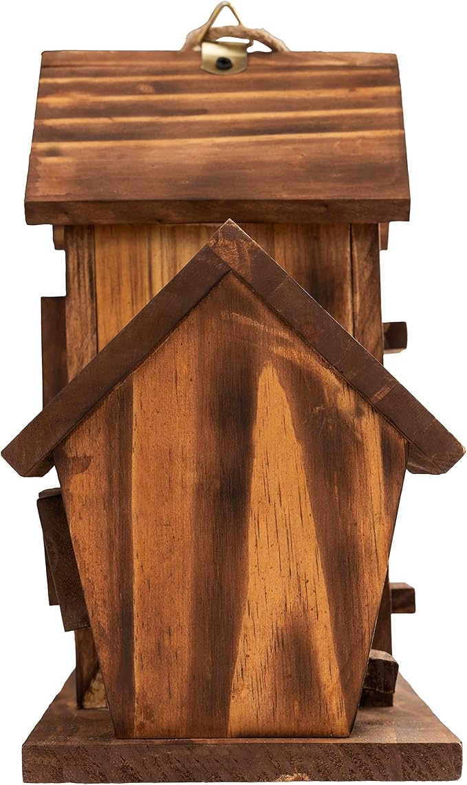 COLEBA Bird Houses for Outside, Outdoor 4 Hole Bird House Room for 4 Bird Families Bluebird Finch Cardinals Hanging Birdhouse for Garden