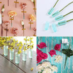 400-Pack Floral Water Tubes for Flower Arrangements, 1.6 Inch Flower Water Vials with Caps, Plastic Rose Water Tubes for Milkweed Stem Cuttings Arrangements, Blue (0.7 Inch Opening)