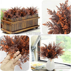 CATTREE Artificial Ferns Plants Fake Boston Fern Shrubs Plastic Leaves Faux Greenery Bushes for Home Décor Outdoor Indoor Garden Wedding Party Decoration Office Yard Verandah Planter Filler Red 4 Pack