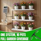 Solar Automatic Drip Irrigation System, Auto Self Watering Kit, Solar Powered Watering Device with Timer for Pots Plants, Indoor/Outdoor Irrigation System for Garden, Balcony & Patio Watering System