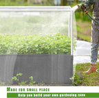 UNIFAMILY 4X2.6X1.3FT Fabric Raised Garden Bed Kit, Breathable Raised Garden Bed with Cover, Garden Beds Outdoor with Plant Protection Mesh Netting for Vegetable, Flower, Herbs and Strawberry