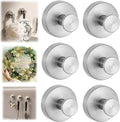 Suction Cup Hooks for Wreaths on Glass, Suction Cup Hooks for Inside Shower, Wreath Hangers for Front Doors, Metal Towel Hooks for Showers Bathrooms Mirrors (6, Sliver)