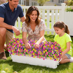 BLEUM CADE Artificial Flowers for Outdoors, 24 Bundles Faux Plants Outdoor Artificial Flowers for Decoration, UV Resistant Fake Flowers Artificial Plants & Flowers for Outdoors Garden Decor