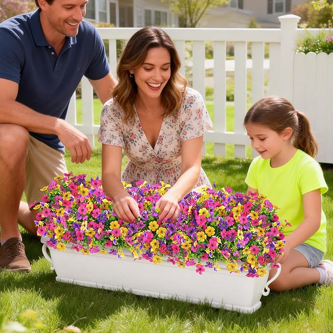 BLEUM CADE Artificial Flowers for Outdoors, 38 Bundles Faux Plants Outdoor Artificial Flowers for Decoration, UV Resistant Fake Flowers Artificial Plants & Flowers for Outdoors Garden Decor