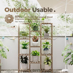 Bamworld Plant Stand Indoor Outdoor Tall Plants Shelf for Multiple Plants Pots Wood Flower Stand Large 11 Pots Plant Holder for Living Room, Patio, Balcony, Garden