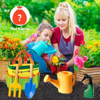 Kids Gardening Tools, Toddler Gardening Set for Kids Includes Rake, Shovel, Trowel, Apron Gloves Watering Can and Tote Bag, Spray Bottle, Kids Garden Tools Best Outdoor Toys Gift for Boys and Girls