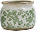 Dosayes Large Ceramic Pot for Planters, Ice Crack Glazed Flower Pot with Drainage Holes,5.91inch Vintage Planters for Indoor and Outdoor(Green)