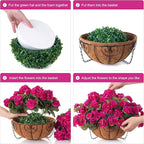 INSPRING Geraniums Artificial Flowers Hanging Basket for Outdoors Outside Spring Decoration, 8 Bundles Silk Flowers Fake Plants Look Real UV Resistant for Porch Home Patio Balcony Yard, Fuchsia