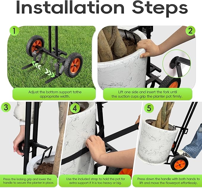 Plant Dolly, Plant Mover with Wheels Heavy Duty Tree Dolly & Plant Cart with Wheels - Adjustable Plant Caddy for Large Pots, Heavy Duty Plant Mover for Outdoor Yard Garden
