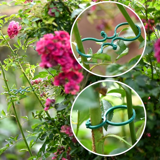TELENT OUTDOORS 118 Feet Soft Plant Tie Green Twist Garden Ties with 20PCS Plant Clips for Plants Gardening Home Office Organization TPR Garden Ties Supplies with 2mm Diameter