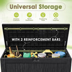 Devoko 125 Gallon Outdoor Storage Box, Waterproof Resin Deck Box for Patio Furniture, Lockable Container for Garden Cushions & Pool Supplies (Black, 125 Gallon)