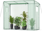 Small Greenhouse for Outdoors, Green House for Winter with Roller Shutter Zipper Door and Window, Thickened PE Cover, Portable Greenhouse for Indoor and Outdoor Plant Growth