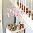 INXUGAO 12 PCS Faux Cherry Blossom Branches Décor 22.83 Inch Fake Artificial Cherry Flowers for Home Indoor Decoration Vase Arrangement Table Living Room Bedroom Spring Decor