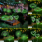 Slyuexu Solar Garden Lights Outdoor Waterproof, 2 Pack 120 LED Solar Firework Lights Decorative Garden Décor Outside for Flowerbed Pathway Party Christmas Decoration, Green