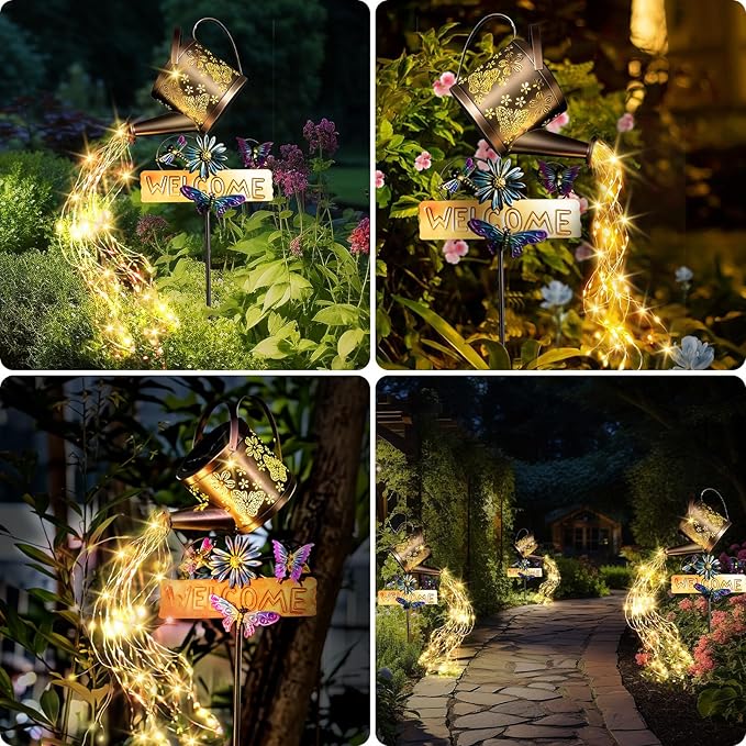 Solar Watering_Can Light, Solar Lights Outdoor Decor, Garden Decor Lights for Yard, IP65 Waterproof Hanging Lantern Lights, Gifts for Women Mom, for Yard Patio Lawn Pathway Landscape