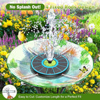 SZMP Upgraded 3.5W Full Glass Panel Solar Fountain for Bird Bath, Floating No-Installation Solar Powered Water Fountain Pump with 7 Nozzles, for Garden, Pond Decor (Blue)