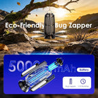 Solar Bug Zapper Outdoor – 5000mAh Battery, Energy-Saving Mosquito Killer, USB-C Rechargeable & 4-Sided Solar Panels, Waterproof Portable Fly Zapper with LED Light for Patio, Garden, Camping, Backyard