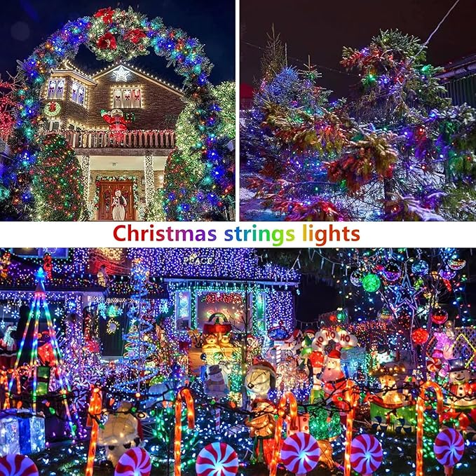 Extra-Long 144FT Solar String Lights for Outside, 2 Pack 400LED Solar Fairy Lights Outdoor Waterproof, Copper Wire with 8 Modes Solar Twinkle Lights for Tree Garden Party Patio Xmas Decor (Multicolor)