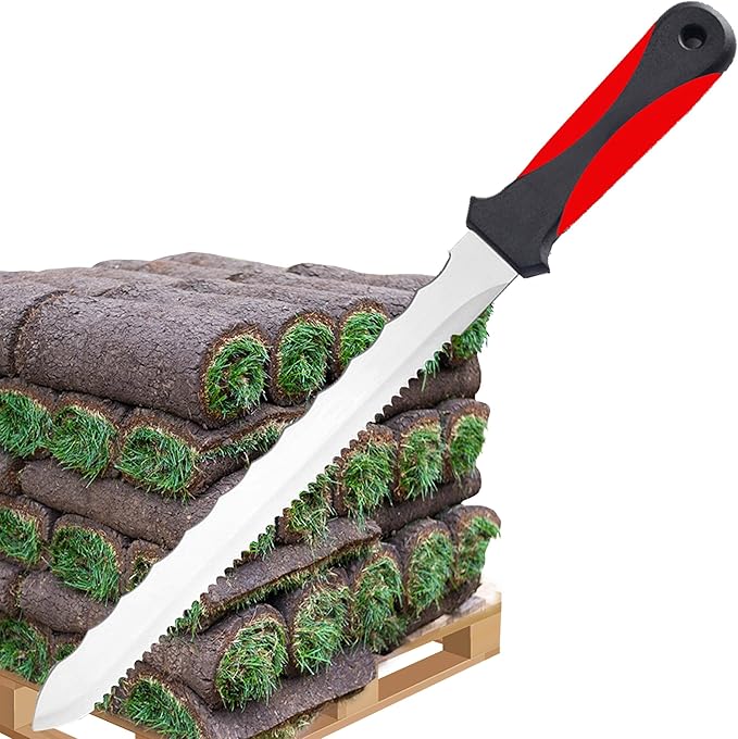 Keyfit Tools SOD Knife Professional Contractor Grade 304 Stainless Steel Blade Sod Cutter Trim New Sod Edging Beds Overgrown Valve Box Sprinkler Heads Like Hunter PGP Raise Repair Remove Sprinklers