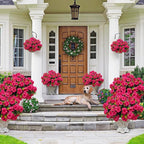 Artificial Geranium Flowers for Outdoor Decoration, 6 Bundles UV Resistant Silk Geranium Fake Plants Faux Flowers for Front Porch Garden Patio Window Box Outside Indoor Decor (Rose Red)