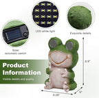 Solar Frog Garden Statue with Rotating LED Eyes Waterproof Resin Outdoor Decor, Auto On/Off Landscape Lighting for Garden, Yard, Pathway, Fence, Patio - Unique Gifts for Women, Mom, Grandma