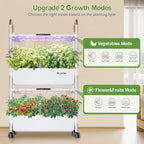 Indoor Hydroponic Growing System with 54 Pods Herbs Garden Kit with 30W Led Grow Light Large Movable 2-Layer Floor-Standing Hydroponic Gardening System for Vegetable Fruit