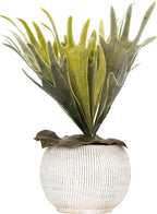 Creative Co-Op Distressed Cream Terracotta Planter with Fluted Texture