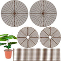 4Pcs Plant Pot Grid, Cuttable Flower Pot Soil Protector Covers, Planter Protector with 40 Deep Stakes, Dogs Cats Digging Stopper Baby Safety, 20.5 Inch 11.8 Inch Plant Grid Pot Cover
