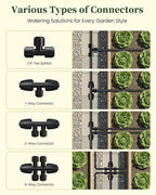 RAINPOINT Drip Irrigation System, Quick-Connect Garden Watering System Kit with Adjustable Emitters for Greenhouse, Garden Grid, Raised Bed, Potted Plants (25 ft Main Tubing + 50 ft Irrigation Tubing)