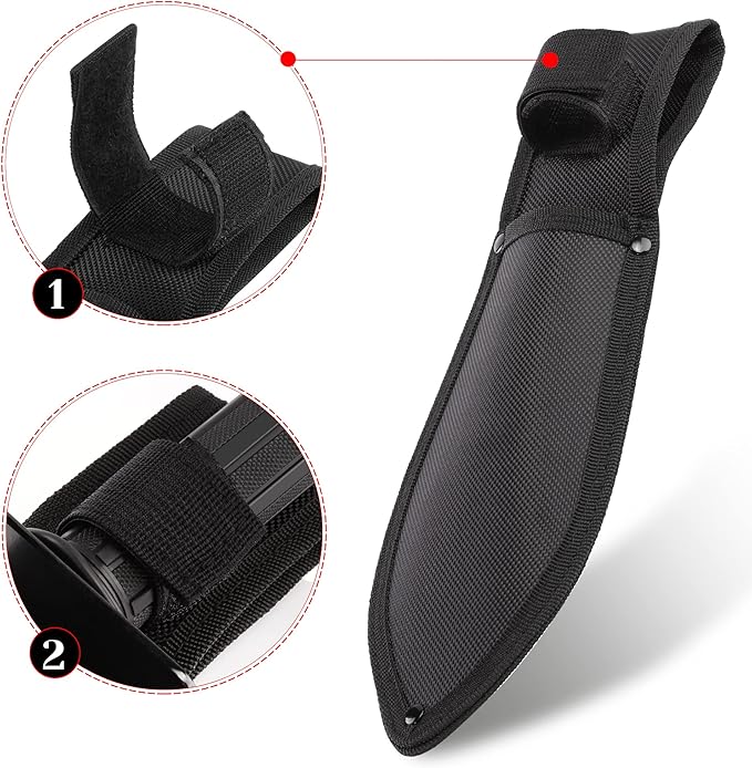 Metal Detector Shovel, Kemaier Heavy Duty Double Serrated Edge Digger, Metal Detecting Digging Tool with Sheath for Belt Mount, Gardening Accessories for Metal Detection Digging Loosening Planting