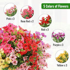 Artificial Flowers Outdoor Fake Plants, Faux Silk Flowers Plastic Plants for Outdoors Indoor Outside Front Porch Hanging Planter Window Box Garden Home Spring Decoration, 14 Pack (Mix)