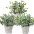 Briful Small Fake Plant Decor Artificial Potted Plants Set of 3 Faux Eucalyptus Rosemary Plants in Pots for Home Table Office Desk Bathroom Shelf Living Room Farmhouse Decoration