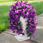 HyeFlora Bougainvillea Artificial Hanging Flowers Plants for Outdoors Decoration, 2pcs Fake Flowers Silk Bougainvillea Vines Realistic UV Resistant Faux Flowers for Outside Planters Porch Patio, Mix