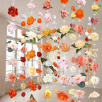 Suncalla 6 Pcs 35.4ft Hanging Flowers Garlands Backdrop Lighted Floating Fake Wildflower Vines LED Floral Garland Ceiling for Spring Wedding Bridal Shower Birthday Graduation Party(Bright,Multicolor)