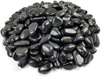YISZM Black Pebbles for Indoor Plants, Natural Polished River Rocks, Small Decorative Stones for Planters Vase Fish Tank Aquariums Landscaping Garden, 10lbs