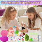 Hannstar Unicorn Light-Up Terrarium Kit for Girls- LED Night Light Unicorn Birthday Gifts for Kids Ages 4 5 6 7 8-12 Years-Unicorn Toys for Girls - DIY Arts and Crafts Kit for Kids
