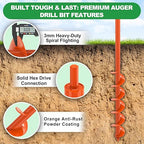SELEWARE Auger Drill Bit for Planting - 3"x 32" Heavy-Duty Garden Auger Drill Bit, Fits 3/8" Hex Drive Drill - Bulb Planter Tool, Auger Post Hole Digger for Bulbs, Flowers, Fence Posts