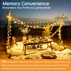 cshare Solar Fairy Lights Outdoor Waterproof,16.4ft 50LED Solar String Lights for Outside 8 Modes 2 Packs for Christmas Halloween Holiday Patio Backyard Garden Deorations Warm White
