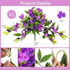 Hommyea Artificial Flowers for Outdoor, 2 Bundles UV Resistant Fake Plants Decoration Realistic Faux Silk Flowers No Fade Plastic Flowers for Outside Planters Home Porch Patio Yard Garden Decor