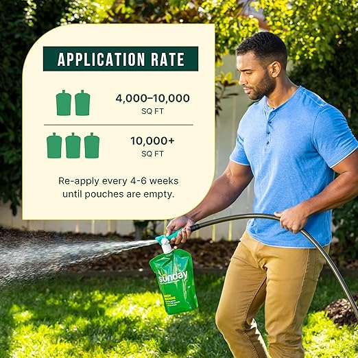 Sunday Lawn Kickstart + Green Machine Liquid Fertilizer - Lawn Fertilizer for Lush Growth - Includes Sprayer Attachment for Easy Application in 15 Minutes or Less - Covers Up to 5,000 Sq Ft Each