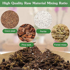 Orchid Potting Mix,4 Quart Premium Orchid Potting Mix for Repotting with Dried Forest Moss Perlite Stone Coco Peat and Pine Bark, Well-draining Orchid Bark Potting Mix