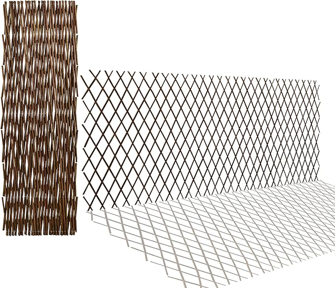 Expandable Willow Trellis for Climbing Plants Outdoors,Nature Garden Fence Lattice Panels for Outside Plant Support for Vine, Ivy, Rose, Cucumbers, Clematis 36x92 Inch(4PC)
