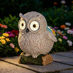 mocosa Solar Garden Statues Owl and LED Lights Birthday Gifts for Women Mom Grandma Solar Outdoor Cat Decor for Outside,Outdoor Solar Lights for Yard, Garden and Patio, Unique Gift for Women