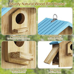 Auslar Bird House for Outside, Wooden Birdhouses for Outdoors, Bluebird House for Outside Clearance, Hanging Bird Houses for Cardinals Finch Wren Swallow for Garden Viewing
